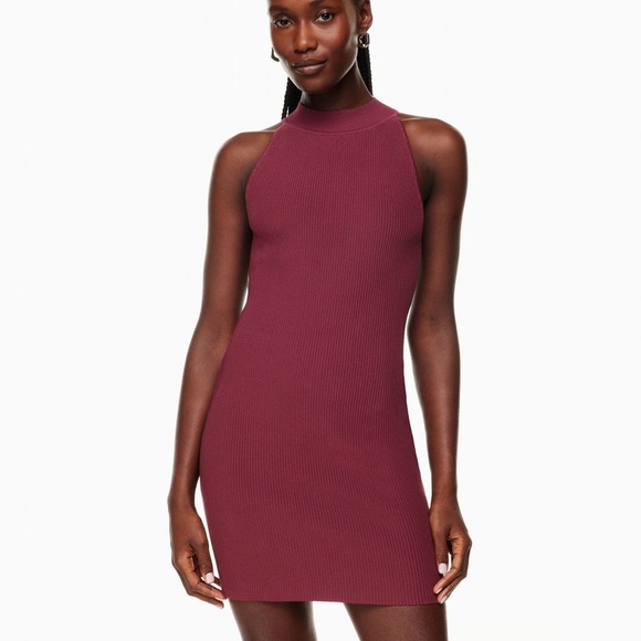 Aritzia Babaton black Sculpt Knit Halter Dress - Small NWOT - Picture 1 of 4